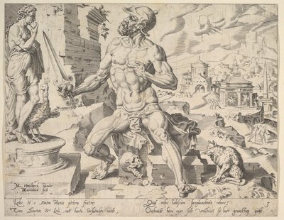 Simeon, från serien De tolv patriarkerna, 1550. av Dirck Volkertsen Coornhert