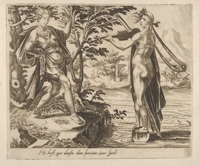 The One to Whom Fortune Is Playing Will Dance Merrily från Sex Sayings about Fortune, ca. 1560. av Dirck Volkertsen Coornhert