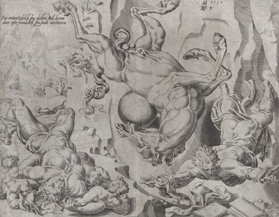 The World Perishing Together with Knowledge and Love, från The Unrestrained World, plåt 4..., 1550. av Dirck Volkertsen Coornhert