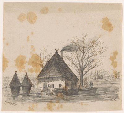 Landskap (titel på objekt) av Dirk Arnoldus Tavenraat (signed by artist)