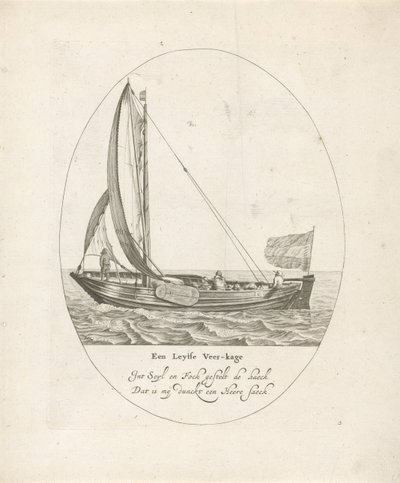 Leiden färja En Leytse Veer-kage (titel på objekt) Åtta olika holländska typer av inlandsfartyg (serietitel) av Dirk Eversen Lons