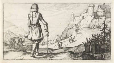 Man i gambeson i ett bergslandskap Holländska dam- och herrdräkter, 1622 (serietitel) av Dirk Eversen Lons