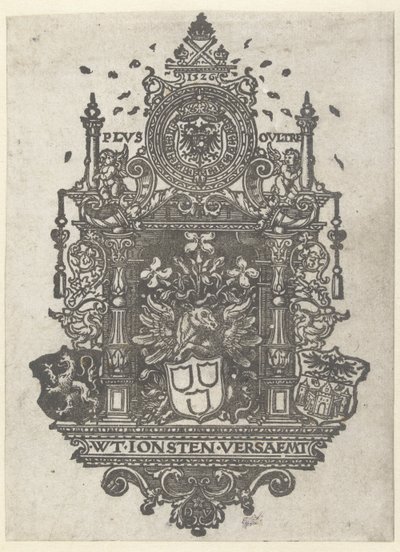 Vapenskölden för Antwerpens gille av Saint Luke, 1526 av Dirk Jacobsz Vellert