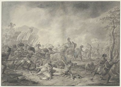 Tillfångatagandet av den ryske generalen Hermann i slaget vid Mons, 1799 av Dirk Langendijk (signed by artist)