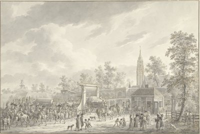 Garnisonens avgång från Amersfoort 1790 av Dirk Langendijk (signed by artist)