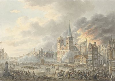 Erövringen av en stad av franska trupper av Dirk Langendijk