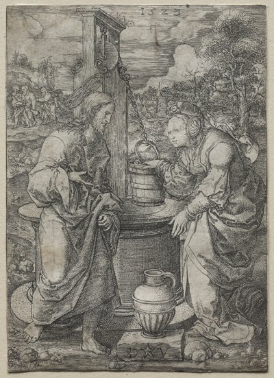 Kristus och kvinnan i Samaria, 1523. av Dirk Vellert