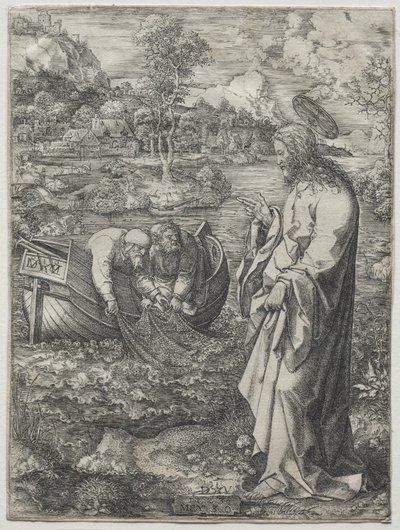 Jesus kallar till St. Peter och St. Andreas av Dirk Vellert