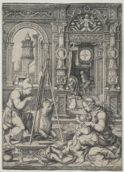 St. Luke målar jungfrun, 1526. av Dirk Vellert