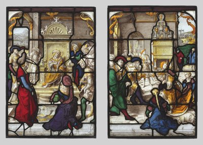 Salomos och Esters dom inför Ahasveros (par) av Dirk Vellert