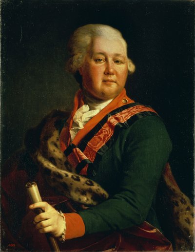 Porträtt av greve Valentin Platonovich Ivanovich Musin-Pushkin 1735-1804, slutet av 1780-talet av Dmitri Grigorievich Levitsky