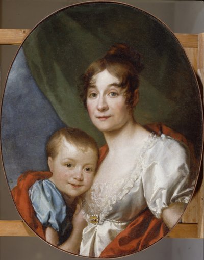 Porträtt av grevinnan Ekaterina Alexandrovna Shakhovskaya 1777-1846 med dotter, 1807 av Dmitri Grigorievich Levitsky