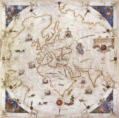 Portolan Karta över världen, 1519 av Dolfin Bonaldo