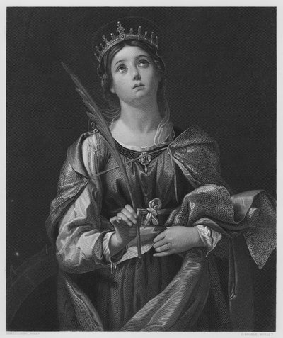 St Catherine, från bilden i Kungliga Samlingen (gravyr) av Domenichino