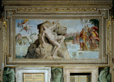 Andromeda Offered to the Sea Monster är befriad av Perseus av Domenichino