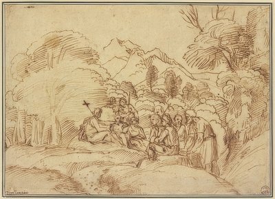 Johannes predikar i öknen av Domenichino