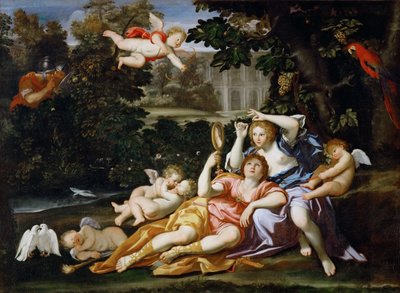 Rinaldo presenterar Armida med en spegel av Domenichino