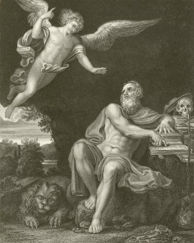 St Hieronymus med ängeln av Domenichino