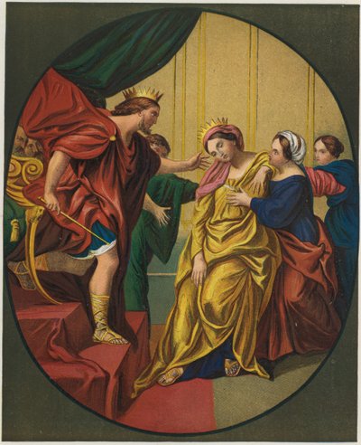 Ester förde till kung Ahasveros av Domenichino