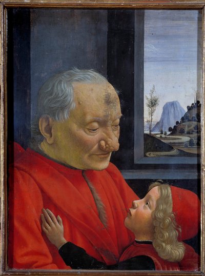 Porträtt av en gammal man och en ung pojke Målning av Domenico Ghirlandaio (1449-1494) 1400-talet sön. 0,62x0,46 m - Porträtt av en gammal man och en ung pojke (även kallad En gammal man och hans barnbarn). Målning av Domenico Ghirlandaio (1449-1494) 1400- av Domenico Ghirlandaio