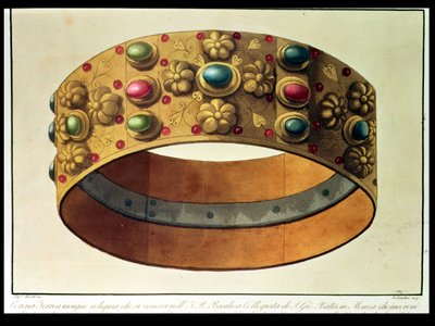 Lombardiets järnkrona som krönte Karl den store 777 och Napoleon 1805 i katedralen i Milano, graverad av D. Landini (akvatint) av Domenico (after) Landini