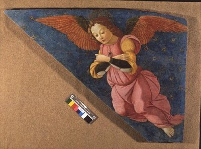 Ängel, panel från Figline-altartavlan (fresk) av Domenico (workshop) Ghirlandaio