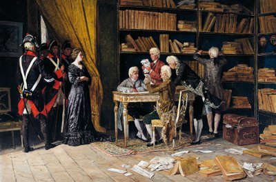 Söker i Eleonora Pimentels hus, målning av Domenico Battaglia (1842-1921), olja på duk av Domenico Battaglia