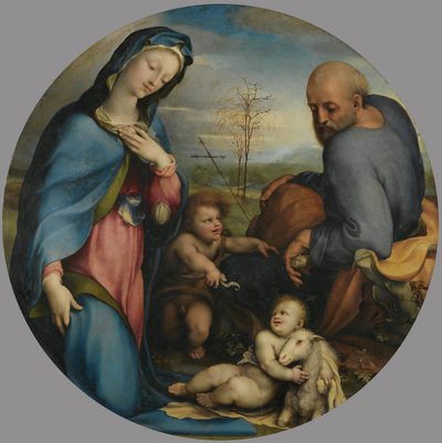 Den heliga familjen med den unge Johannes av Domenico Beccafumi