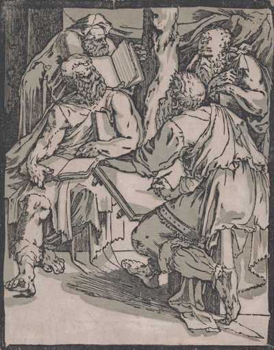 Fyra läkare i kyrkan, ca. 1540-1550. av Domenico Beccafumi