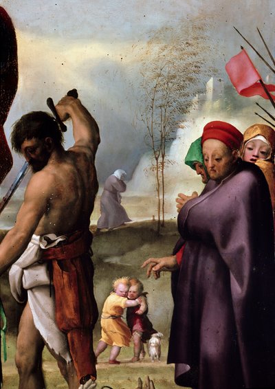 Saint Paul på tronen, detalj. Målning av Domenico Beccafumi (1486-1551), cirka 1515. Dryck. Mått: 230x150cm. Siena (Siena), Museum of the Metropolitan Opera av Domenico Beccafumi