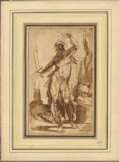 Studie till figuren av Abraham av Domenico Beccafumi