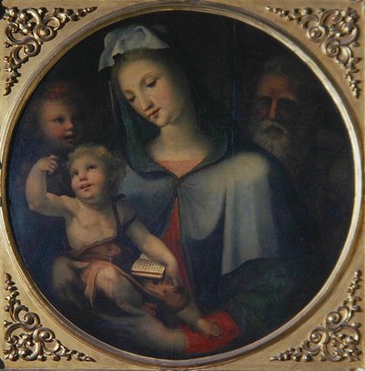 Den heliga familjen med den unge Johannes Döparen, ca 1518 (olja på panel) av Domenico Beccafumi