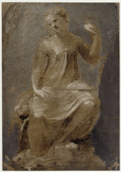 En tronande kvinnlig figur (Amor Patriae) av Domenico Beccafumi