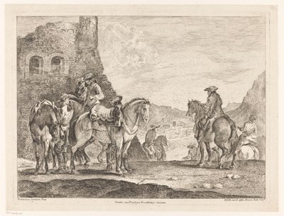 Ryttare vid en ruin av Domenico Bernardo Zilotti