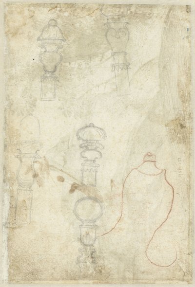 Skisser av knappar av Domenico Campagnola (possibly)