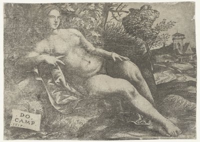 Lutande Venus i landskapet av Domenico Campagnola