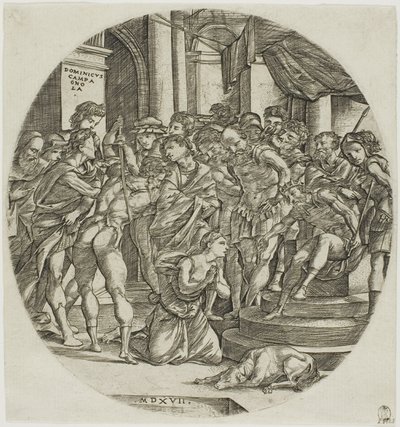 Halshuggningen av Saint Catherine av Domenico Campagnola