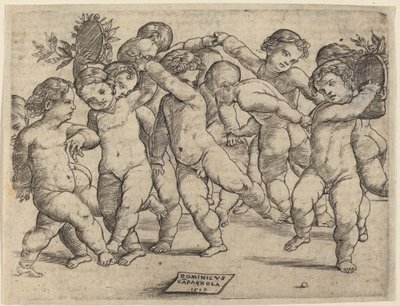Tolv barn som dansar av Domenico Campagnola