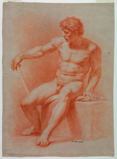 Teckning, naken av Domenico Corvi