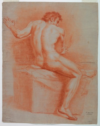 Teckning, Naken, ca 1740 av Domenico Corvi