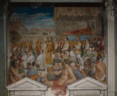 Procession av Saint Antoninus kropp, 1589 (freso) av Domenico Cresti