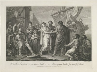 Achilles buar över sin förlust av Briseïs Akilles ilska för förlusten av Briseis (titel på objekt) av Domenico Cunego