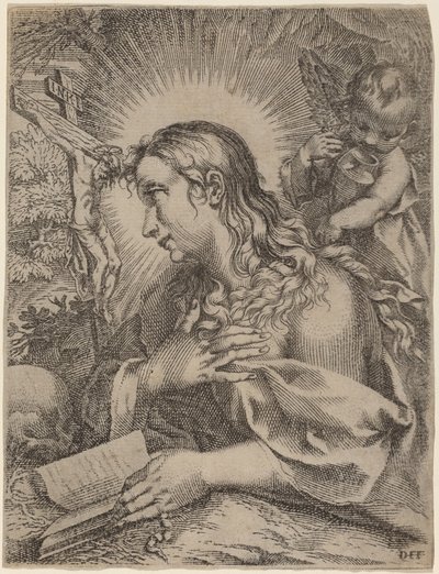 Den ångerfulla Magdalena av Domenico Falcini after Francesco Villamena after Francesco Vanni