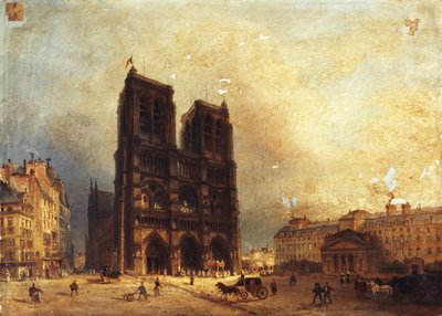 Vue du parvis de Notre-Dame, cirka 1835, cirka 1835 (olja på duk) av Domenico Ferri