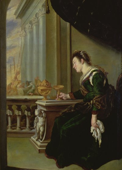 Artemisia sörjer Mausolus (panel) av Domenico Fetti or Feti