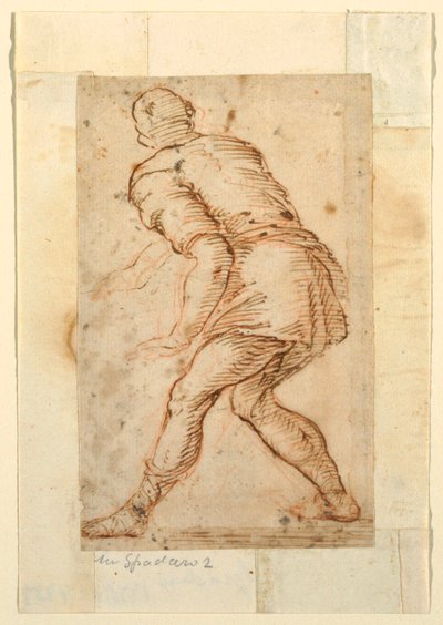 Figurstudie av en man av Domenico Gargiulo, called Micco Spadaro