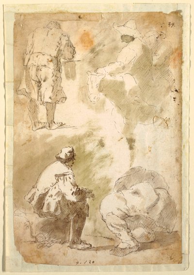 Fem män av Domenico Gargiulo, called Micco Spadaro