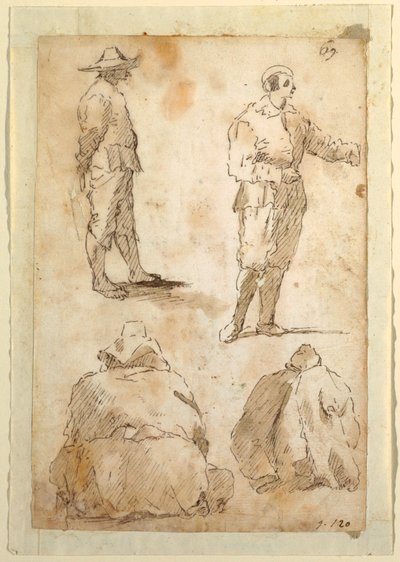Fyra män av Domenico Gargiulo, called Micco Spadaro
