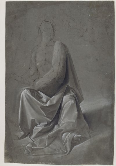 Studie av draperi (möjligen studie av evangelisten Matteus mantel) av Domenico Ghirlandaio