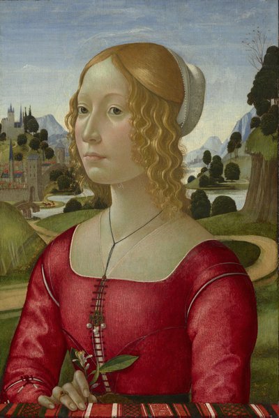 Porträtt av en dam, ca 1490 av Domenico Ghirlandaio